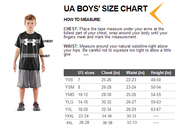Under Armor Kids Size Chart